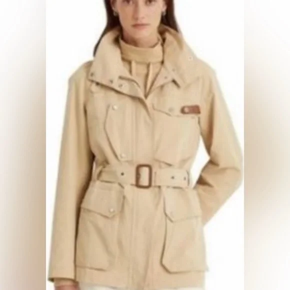 Lauren Ralph Lauren Water-Repellent Field Jacket Beige Khaki - Picture 1 of 5